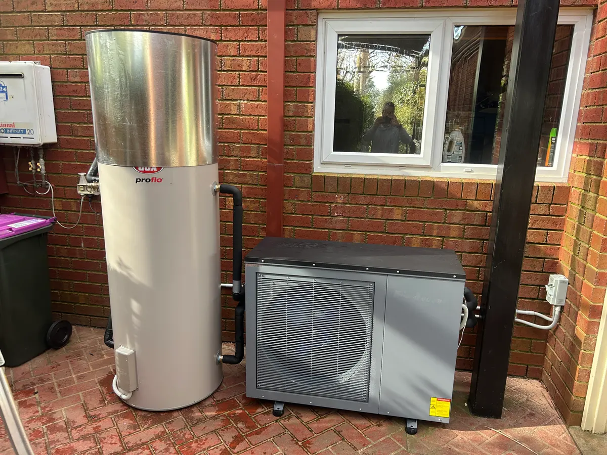 The second Thermal Dawn install: heat pump and thermal store in place at the customer's home